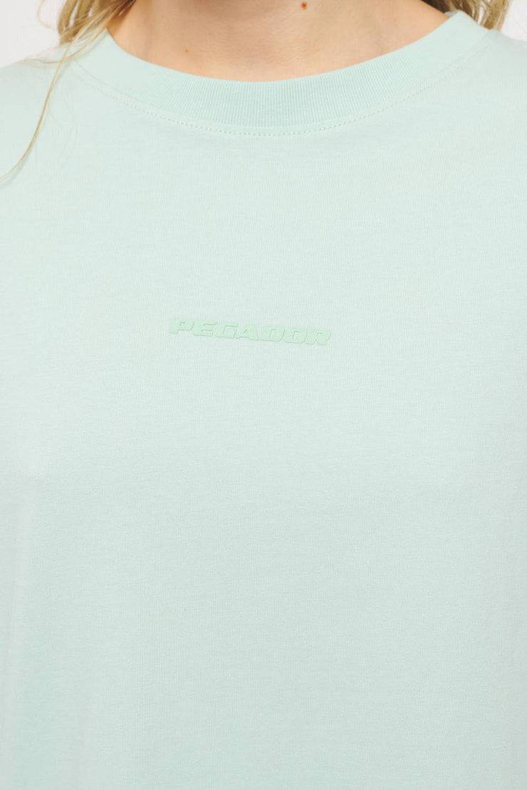 Pegador Beverly Logo Oversized Tee Vintage Washed Milky Green Gum Super Rabatt
