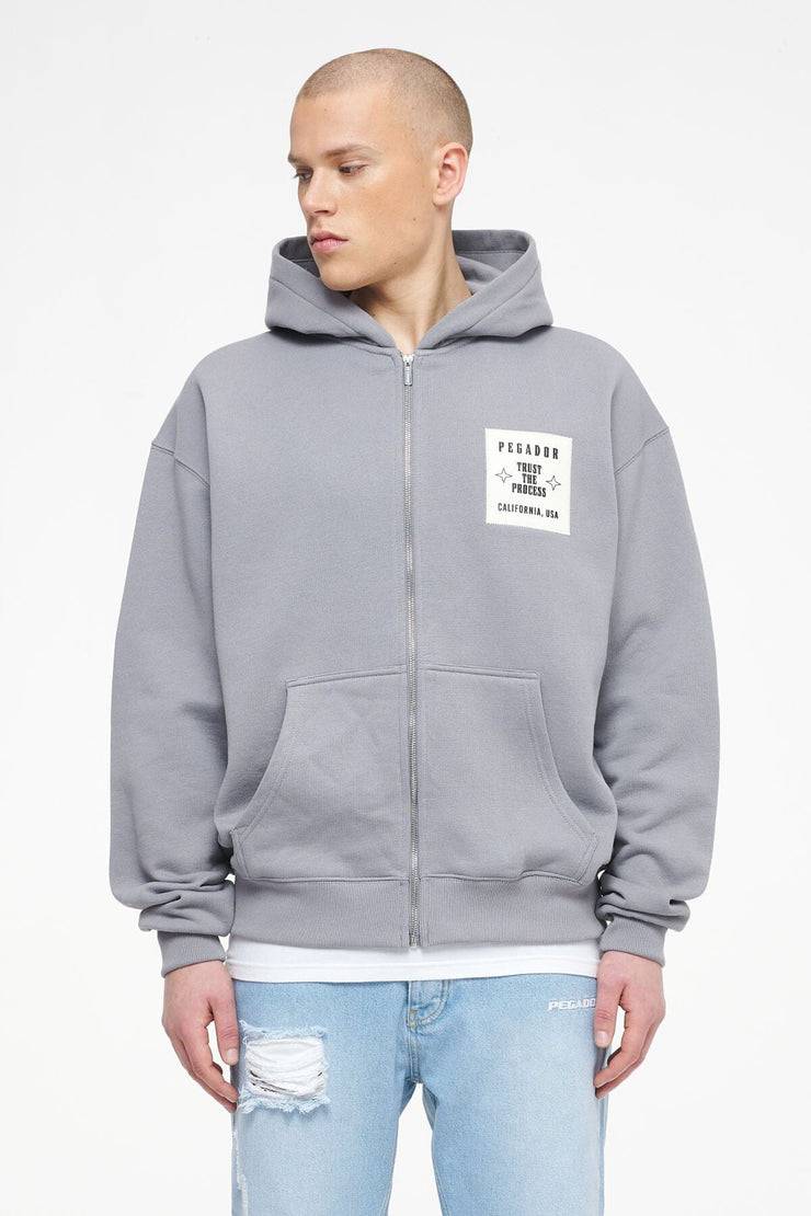 Pegador Salal Oversized Sweat Jacket Vintage Washed Dusk Grey Black Friday Preise
