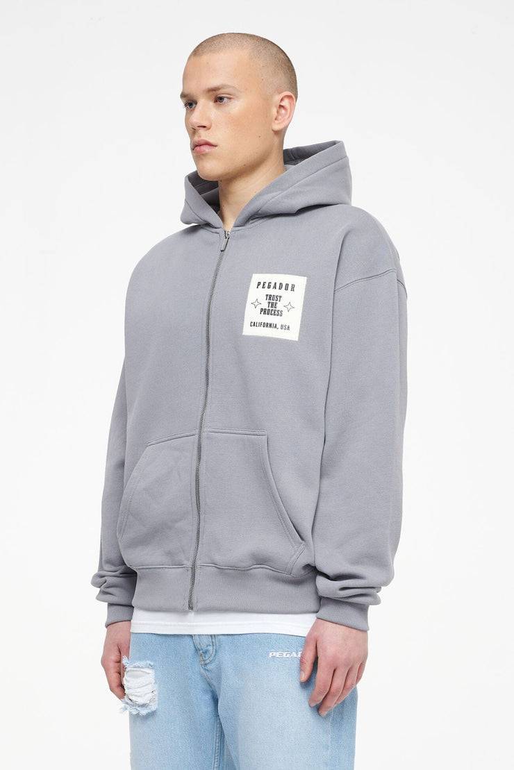 Pegador Salal Oversized Sweat Jacket Vintage Washed Dusk Grey Black Friday Preise