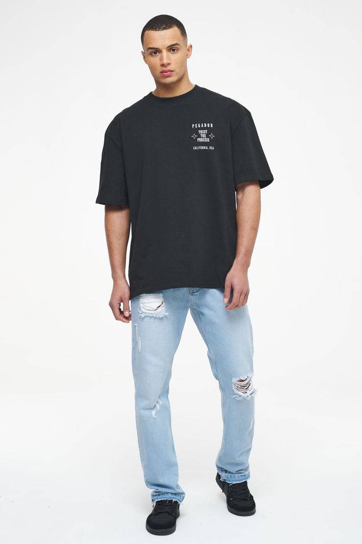 Pegador Salal Oversized Tee Vintage Washed Black Ink 2025
