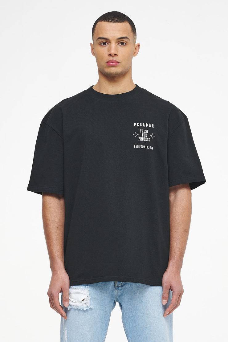 Pegador Salal Oversized Tee Vintage Washed Black Ink 2025