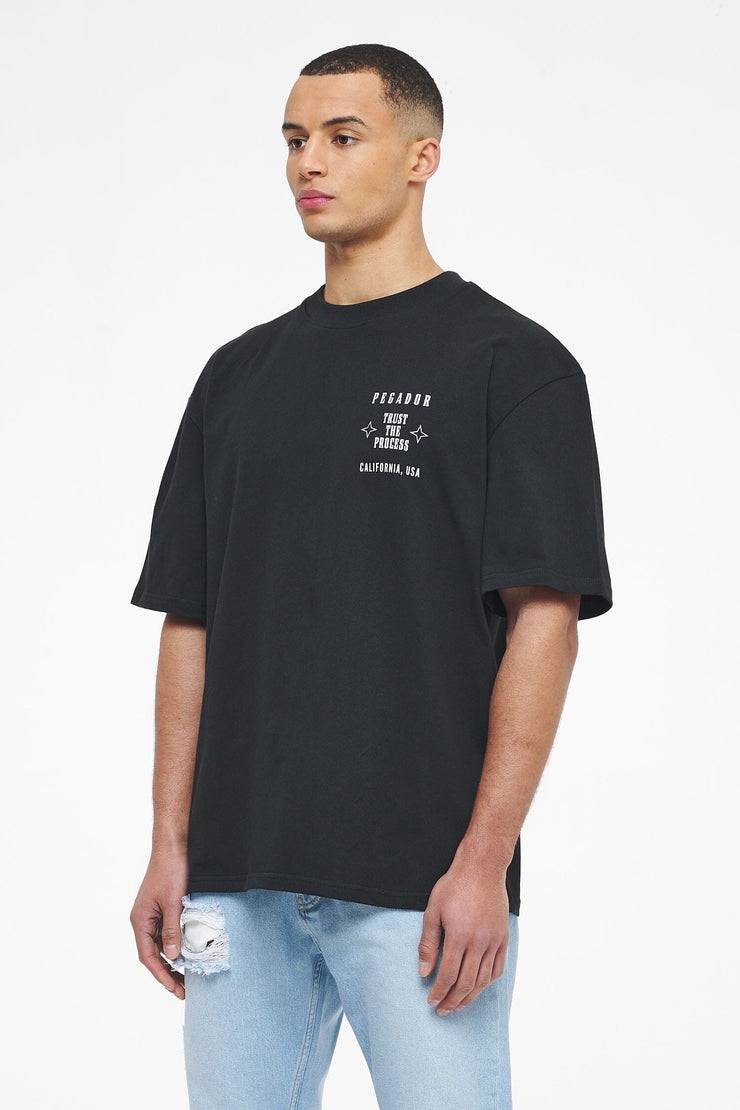 Pegador Salal Oversized Tee Vintage Washed Black Ink 2025