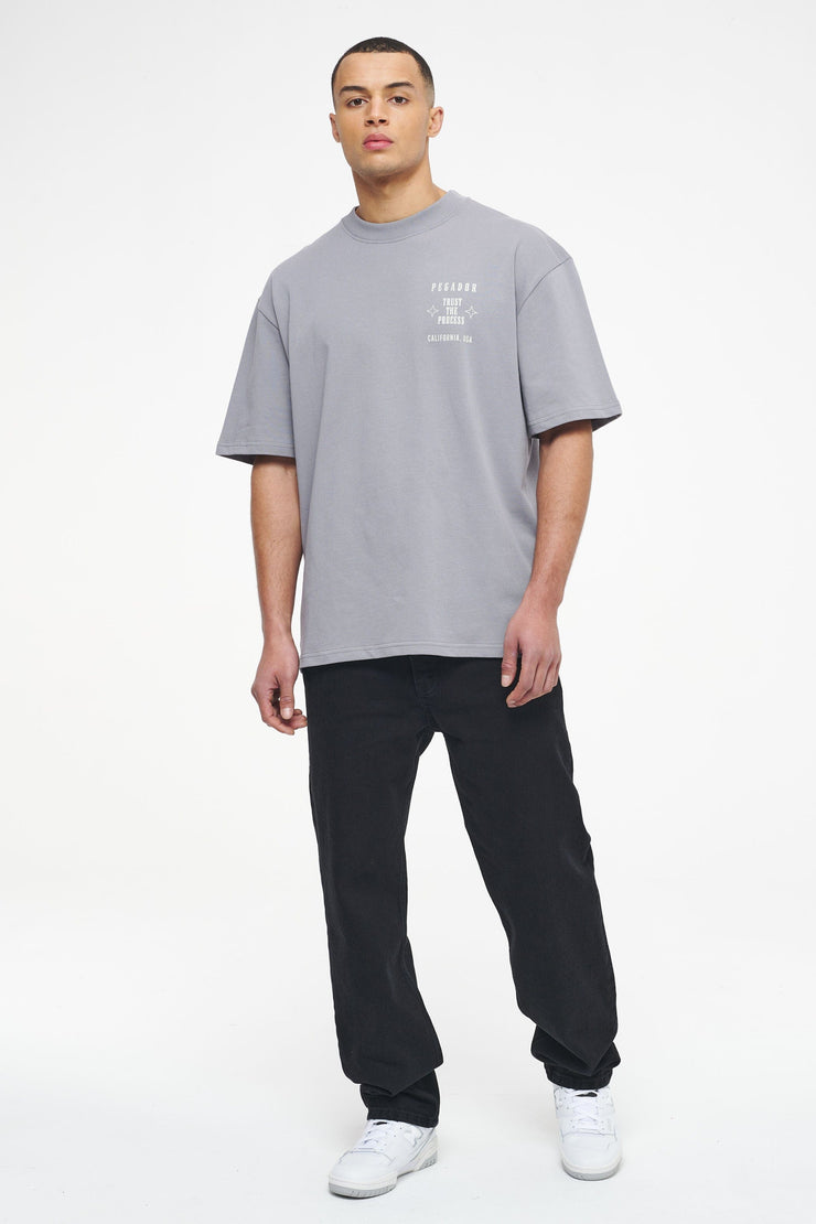 Pegador Salal Oversized Tee Vintage Washed Dusk Grey Online