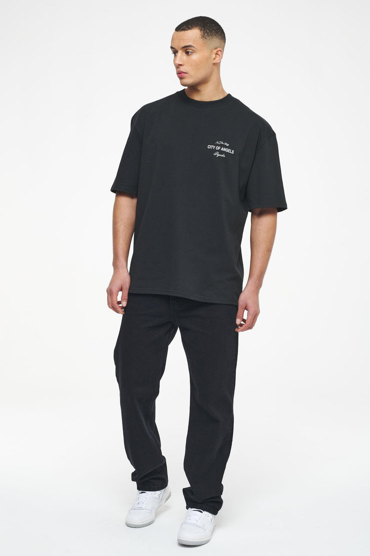 Pegador Wallace Oversized Tee Vintage Washed Black Ink Auslauf