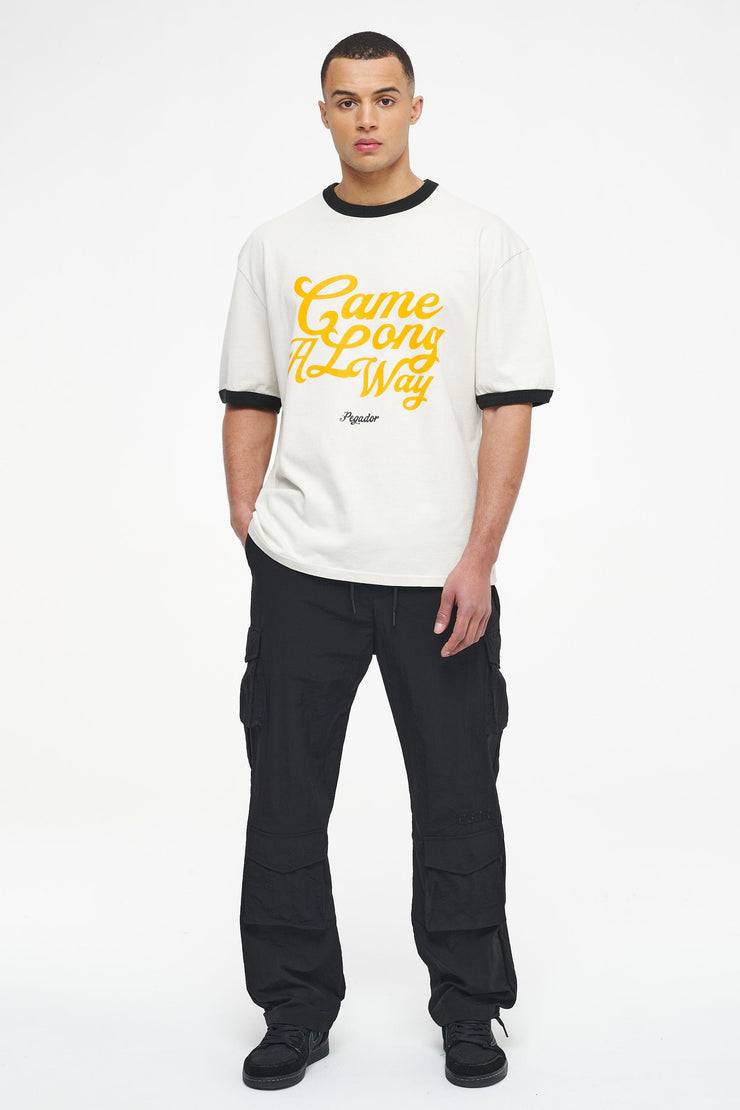 Pegador Trounce Oversized Ringer Tee Vintage Washed Angels Cream Black Ink Angebote