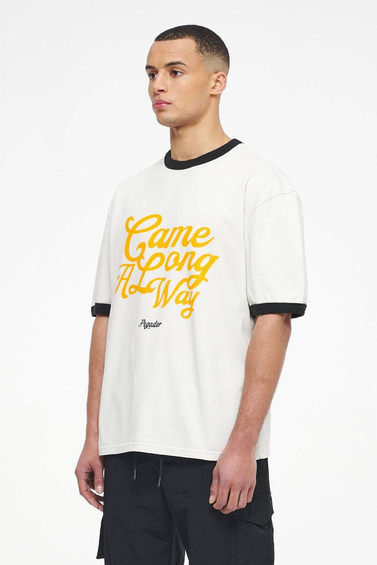 Pegador Trounce Oversized Ringer Tee Vintage Washed Angels Cream Black Ink Angebote