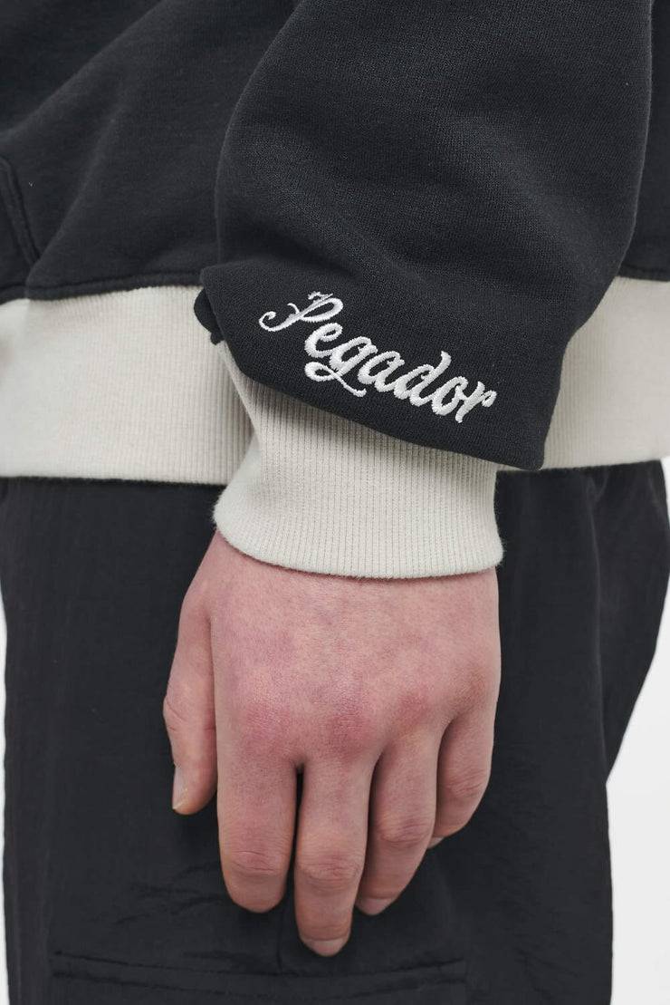 Pegador Trounce Oversized Hoodie Vintage Washed Black Ink Angels Cream Hotsell