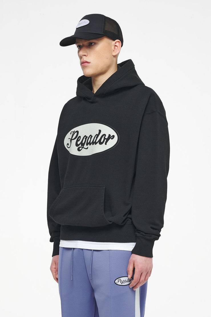 Pegador West Oversized Hoodie Vintage Washed Black Ink White Meist gekauft