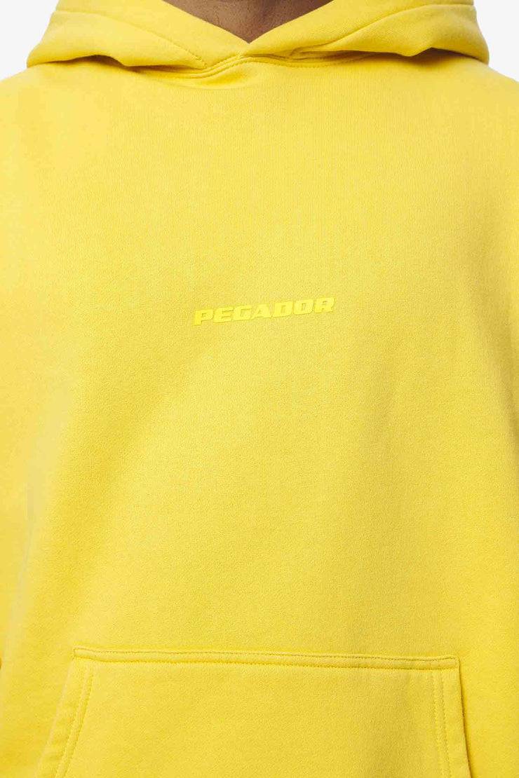 Pegador Colne Logo Oversized Hoodie Vintage Washed Solar Yellow Gum Fabrikpreis