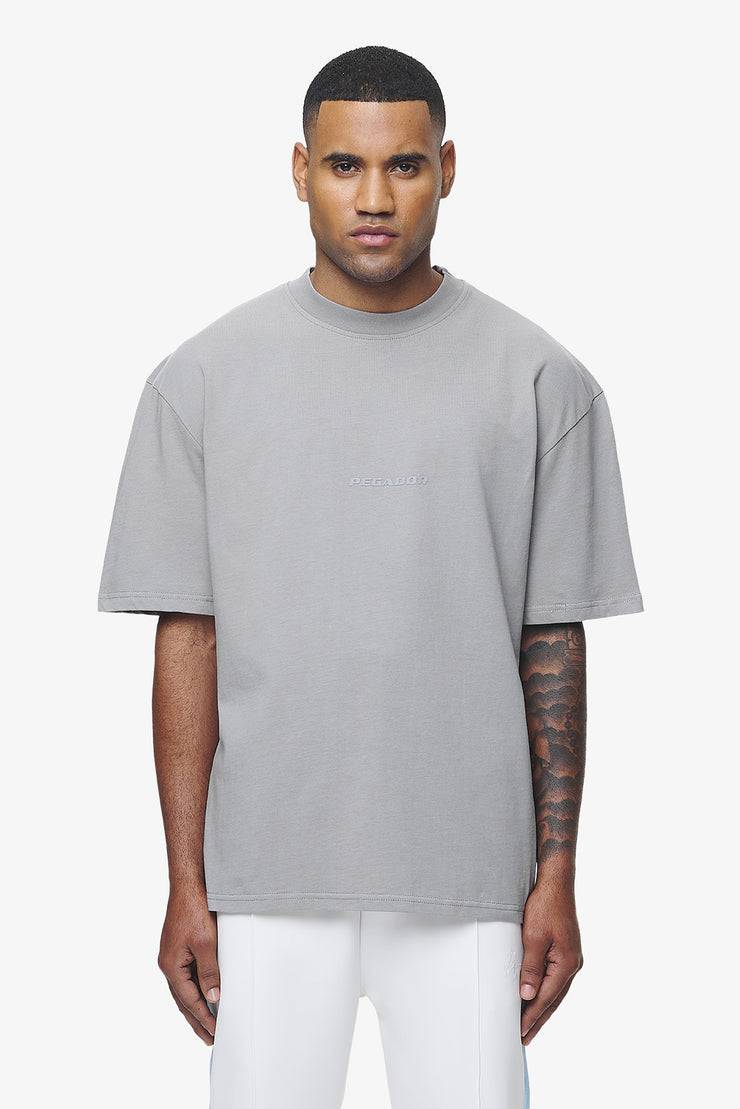 Pegador Colne Logo Oversized Tee Vintage Washed Dusk Grey Gum Rabatt