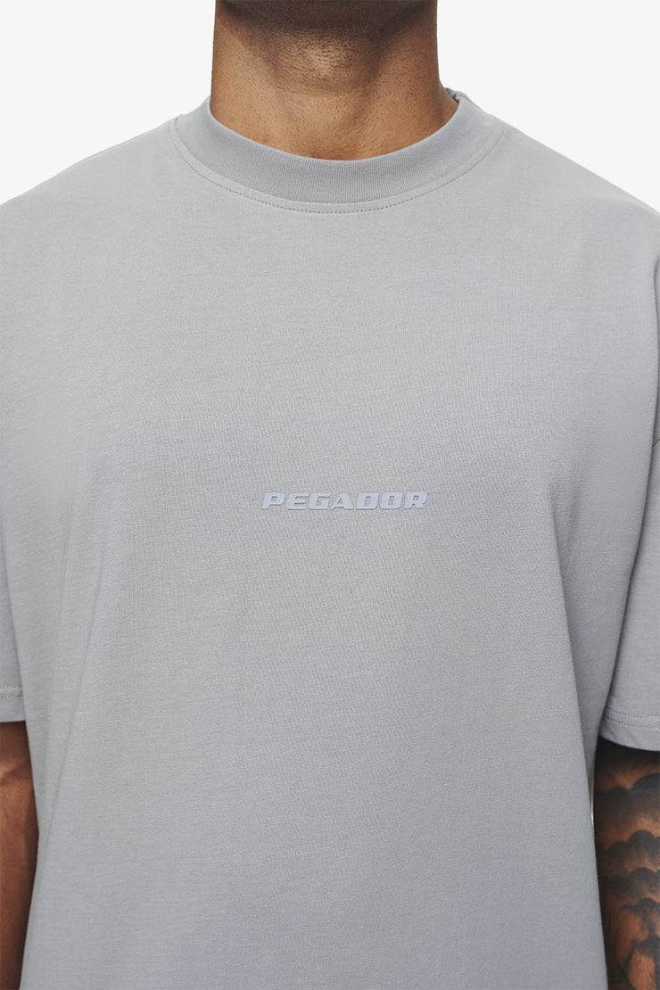 Pegador Colne Logo Oversized Tee Vintage Washed Dusk Grey Gum Rabatt