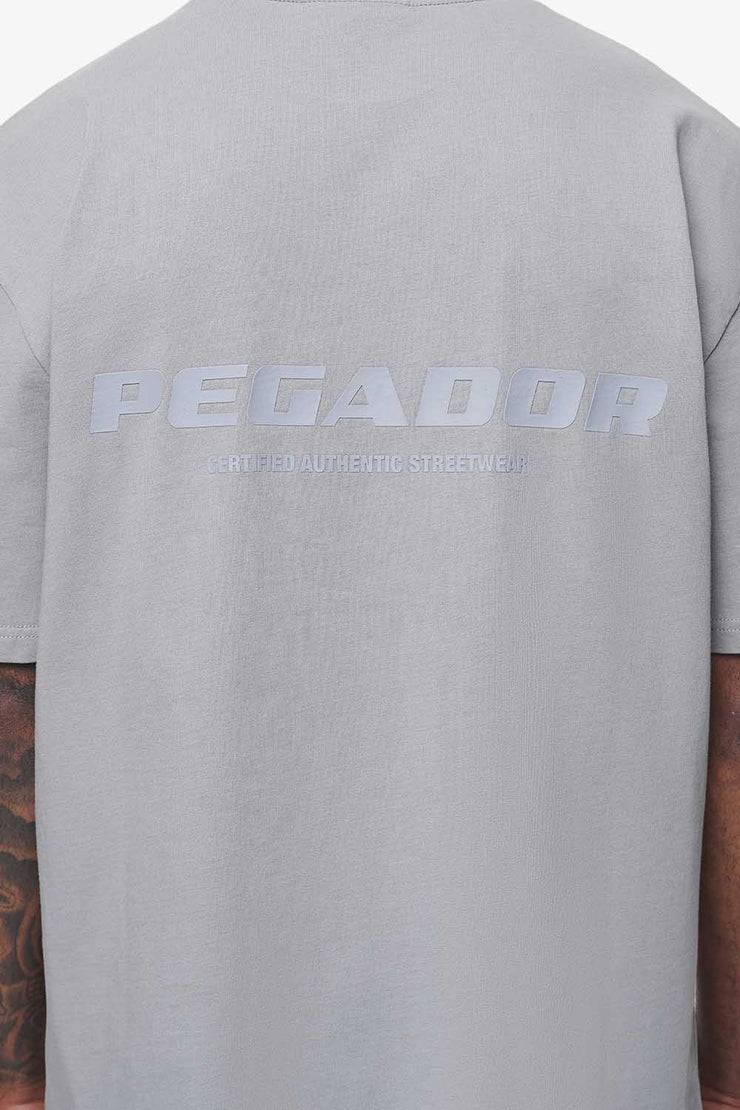 Pegador Colne Logo Oversized Tee Vintage Washed Dusk Grey Gum Rabatt