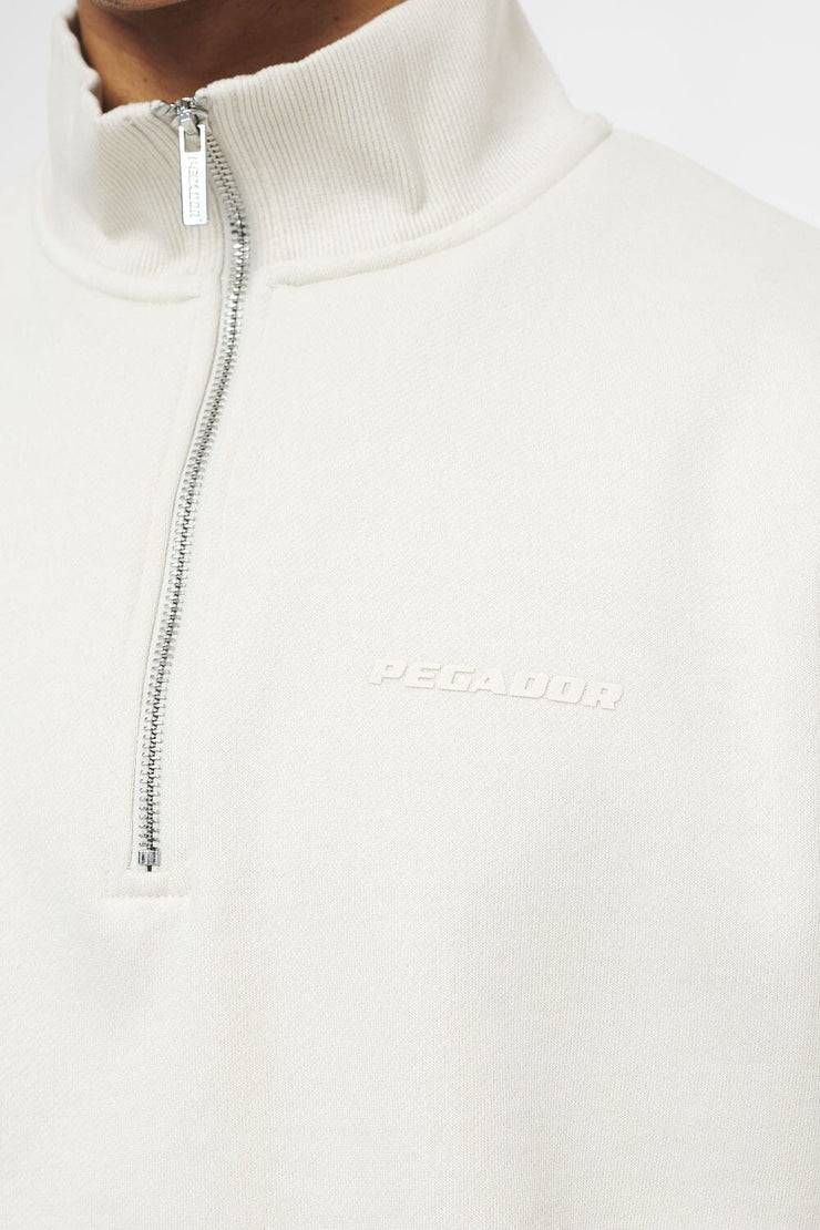 Pegador Logo Oversized Halfzip Sweater Vintage Washed Angels Cream Gum Versandkostenfrei