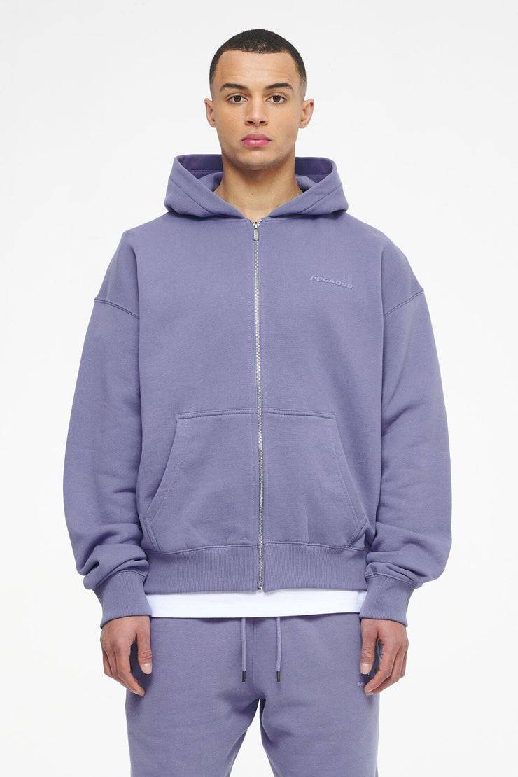 Pegador Logo Oversized Sweat Jacket Vintage Washed Magic Violet Gum Großer Ausverkauf