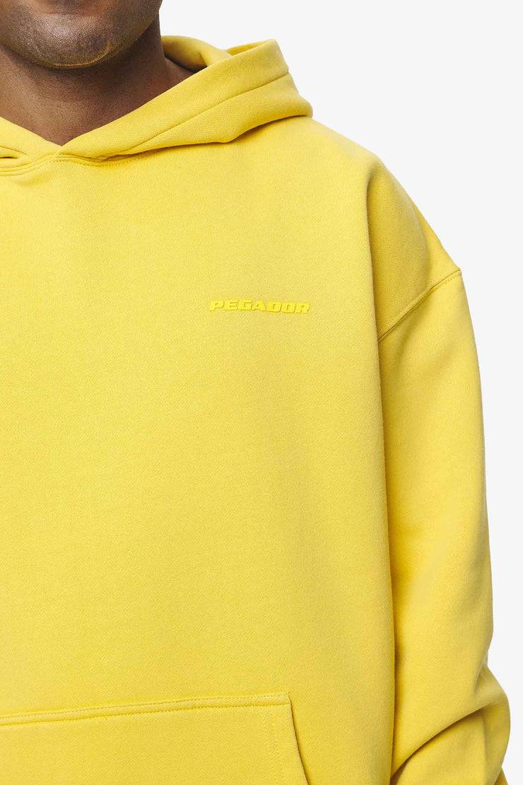 Pegador Logo Oversized Hoodie Vintage Washed Solar Yellow Gum Exklusivangebot