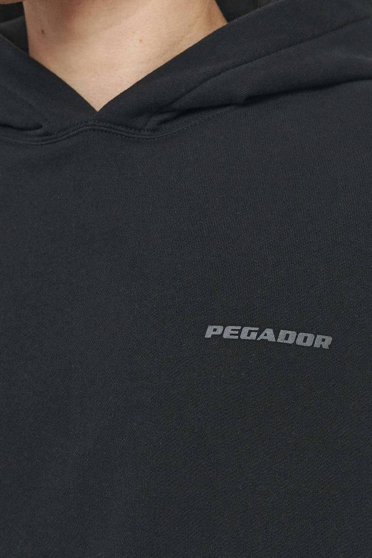 Pegador Logo Oversized Hoodie Vintage Washed Black Ink Gum Preisnachlass