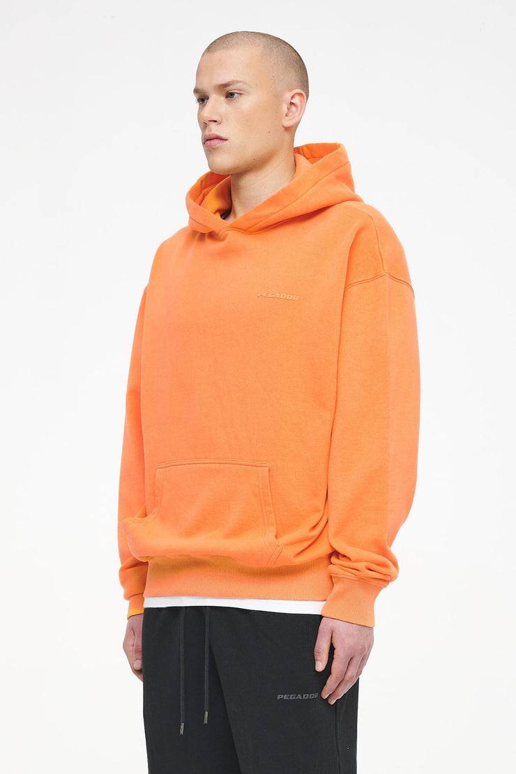 Pegador Logo Oversized Hoodie Vintage Washed Sunrise Orange Gum Saisonschlussverkauf