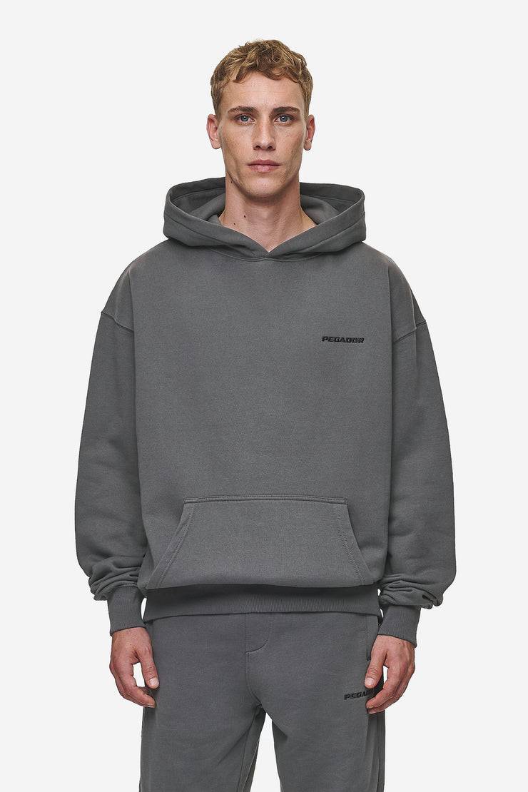 Pegador Logo Oversized Hoodie Washed Anthracite Weihnachtsangebot
