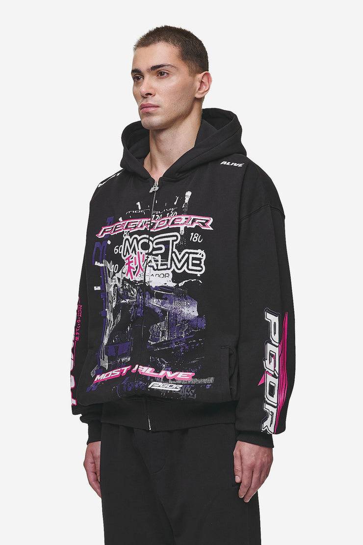 Pegador Saxon Oversized Sweat Jacket Washed Black Neuheiten