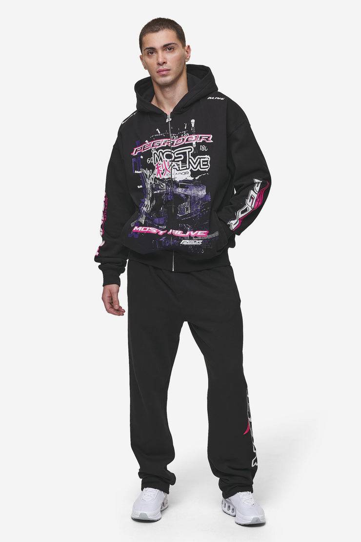 Pegador Saxon Oversized Sweat Jacket Washed Black Neuheiten