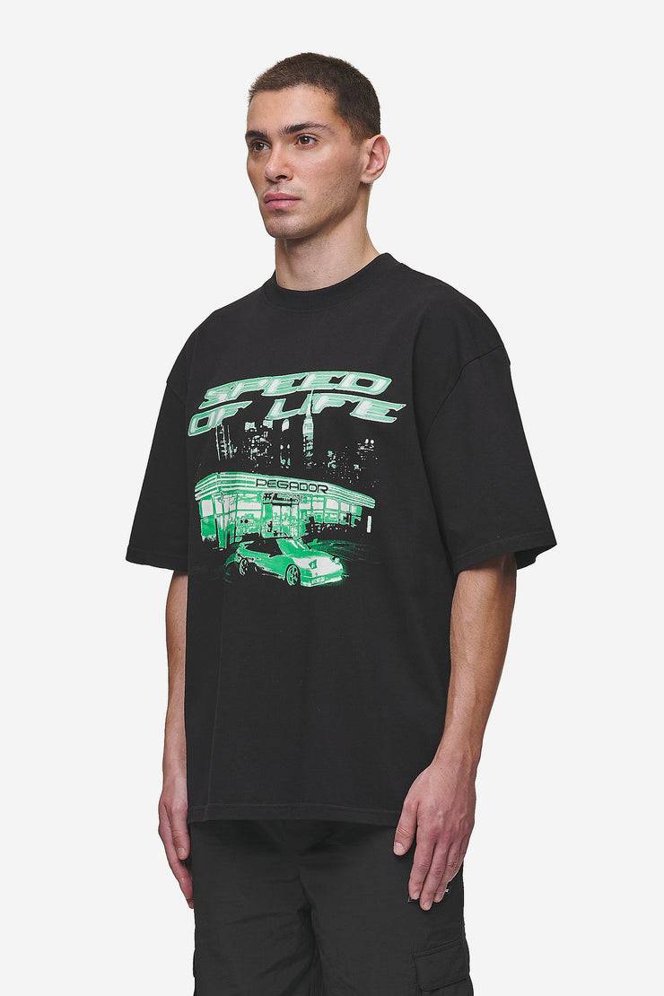 Pegador Conner Oversized Tee Washed Black Räumungsverkauf