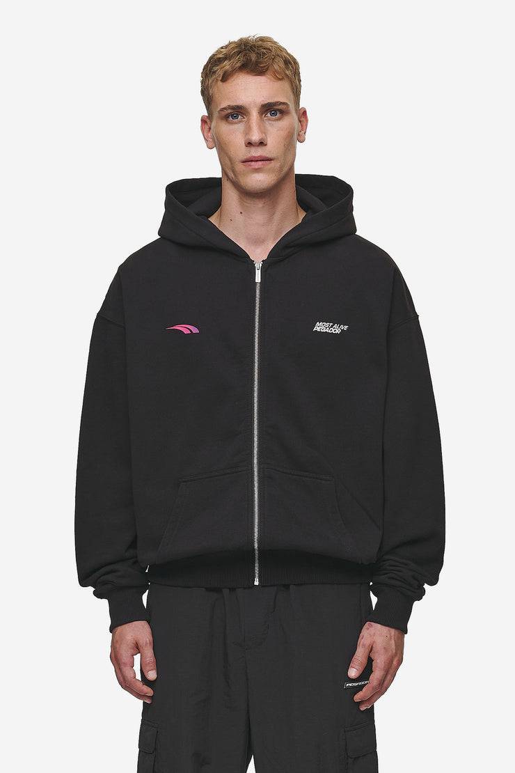 Pegador Clayton Oversized Sweat Jacket Washed Black Zeitbegrenzte Promotion