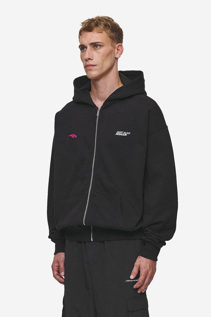 Pegador Clayton Oversized Sweat Jacket Washed Black Zeitbegrenzte Promotion