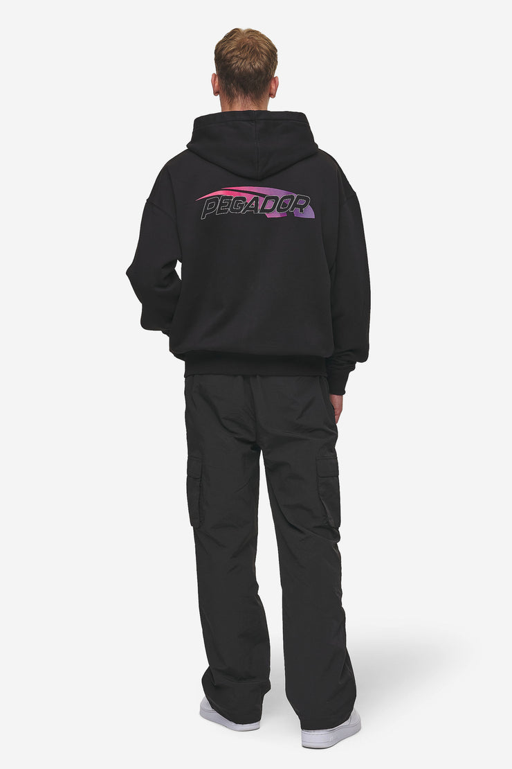 Pegador Clayton Oversized Sweat Jacket Washed Black Zeitbegrenzte Promotion