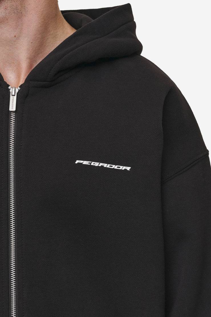 Pegador Charles Oversized Sweat Jacket Washed Black Bis zu 65% Rabatt