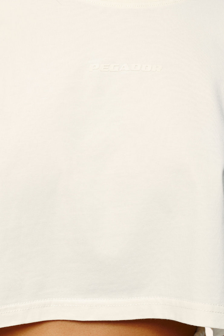 Pegador Layla Oversized Cropped Tee Vintage Washed Unbleached Gum im Angebot