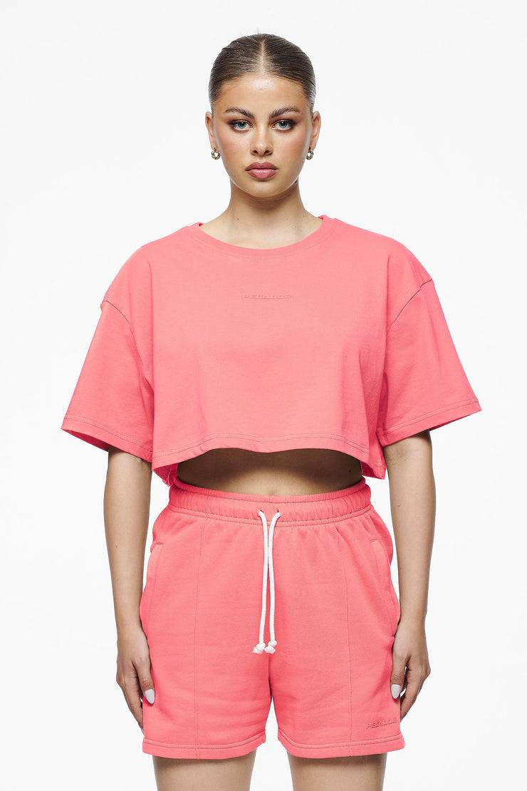 Pegador Layla Oversized Cropped Tee Vintage Washed Strawberry Gum Schlussverkauf