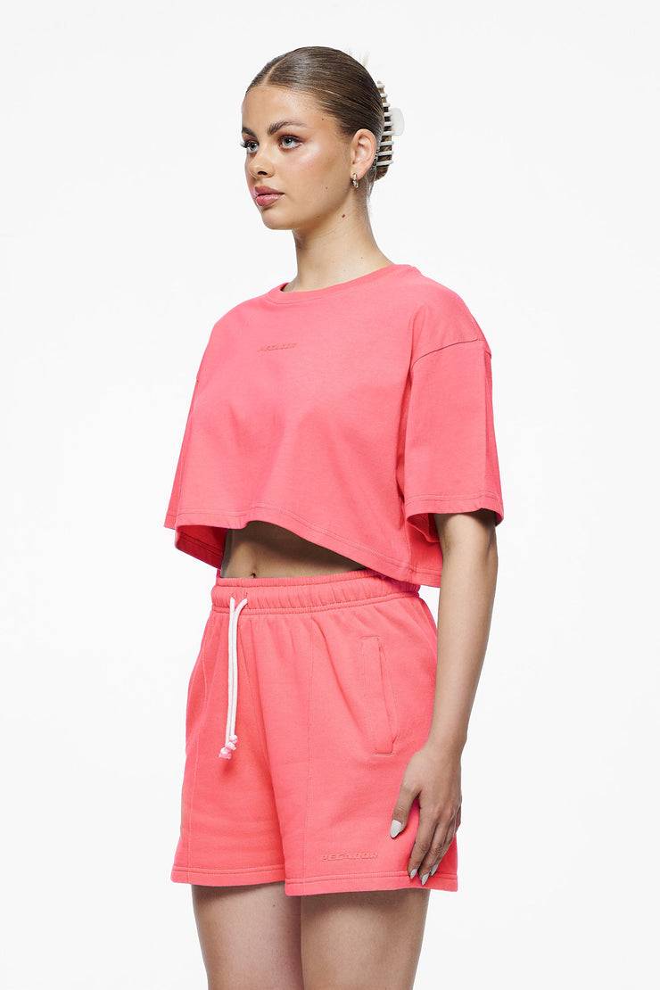 Pegador Layla Oversized Cropped Tee Vintage Washed Strawberry Gum Schlussverkauf