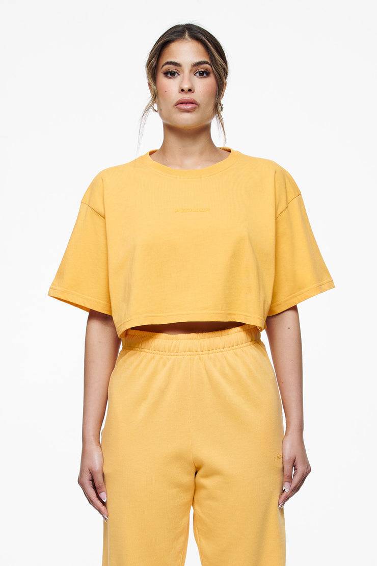 Pegador Layla Oversized Cropped Tee Vintage Washed Golden Sun Gum Günstiger Verkauf