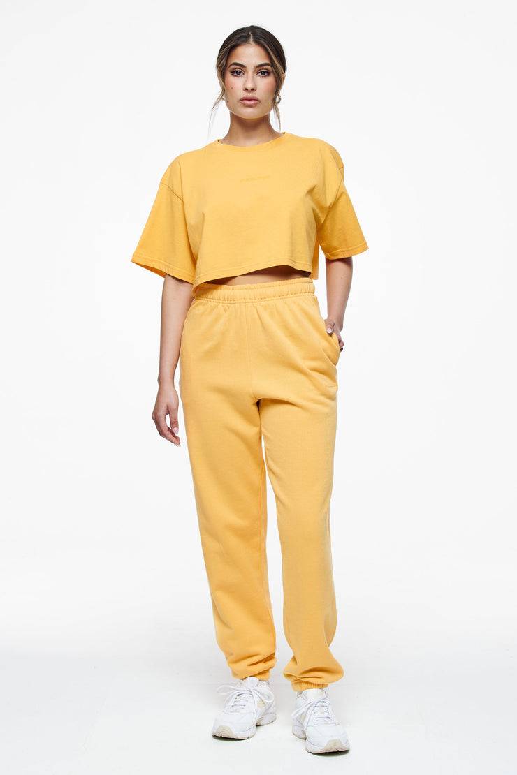 Pegador Layla Oversized Cropped Tee Vintage Washed Golden Sun Gum Günstiger Verkauf