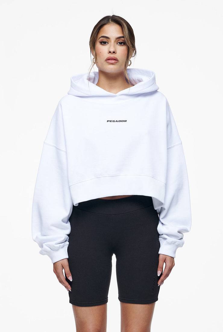 Pegador Culla Logo Oversized Cropped Hoodie White Blitzverkäufe
