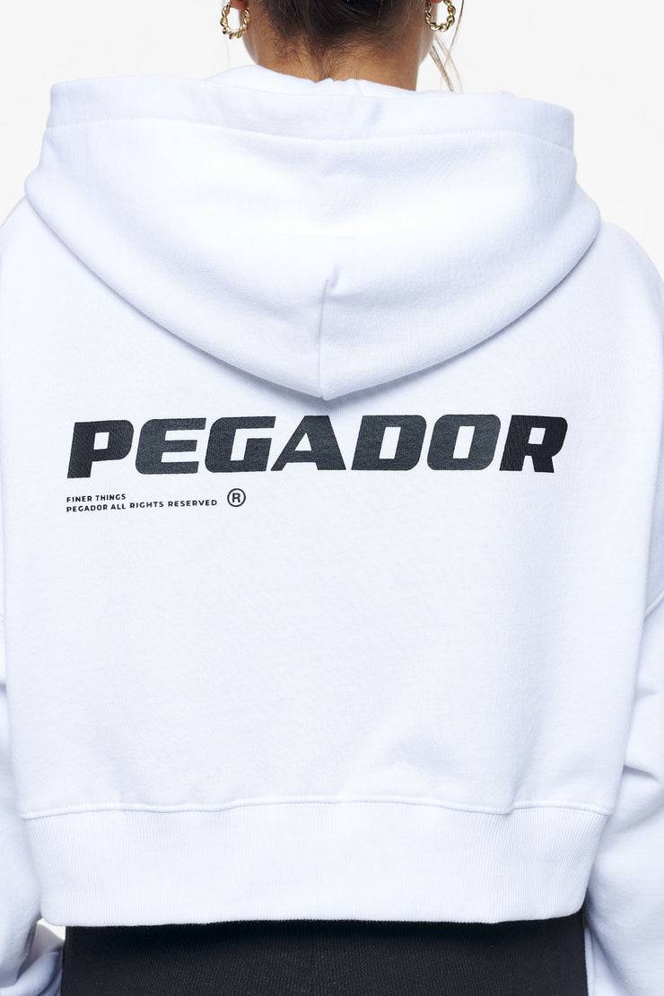 Pegador Culla Logo Oversized Cropped Hoodie White Blitzverkäufe