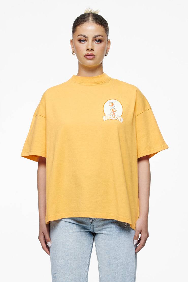 Pegador Brenda Heavy Oversized Tee Vintage Washed Golden Sun Versandkostenfrei