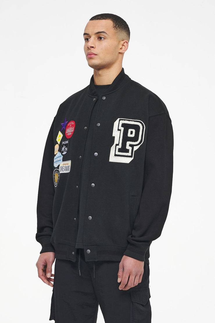 Pegador Whitney Varsity Jacket Washed Black Ink Black VIP-Rabatte