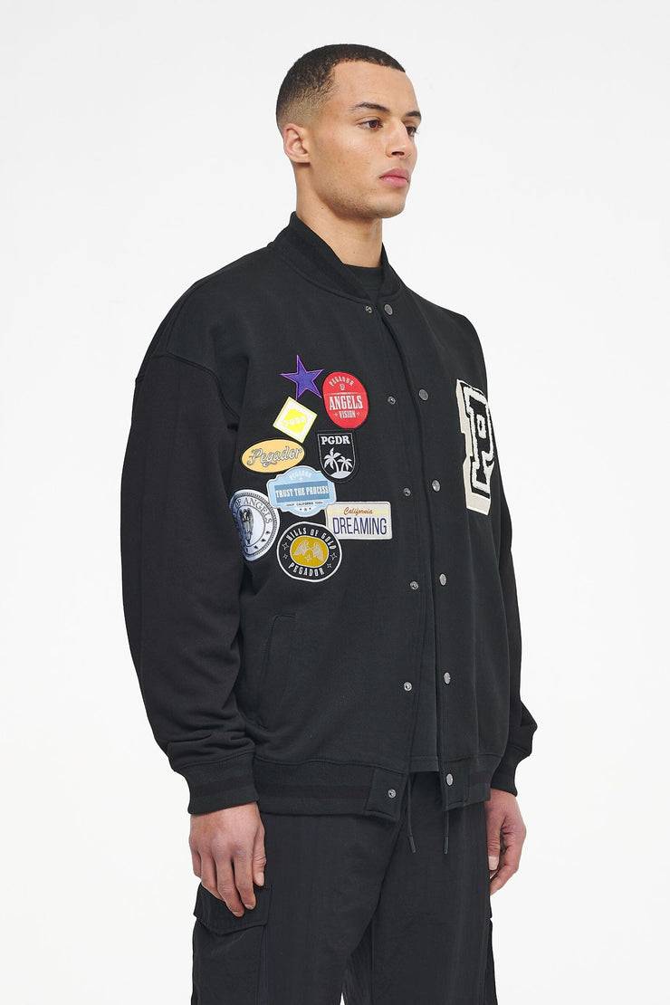 Pegador Whitney Varsity Jacket Washed Black Ink Black VIP-Rabatte