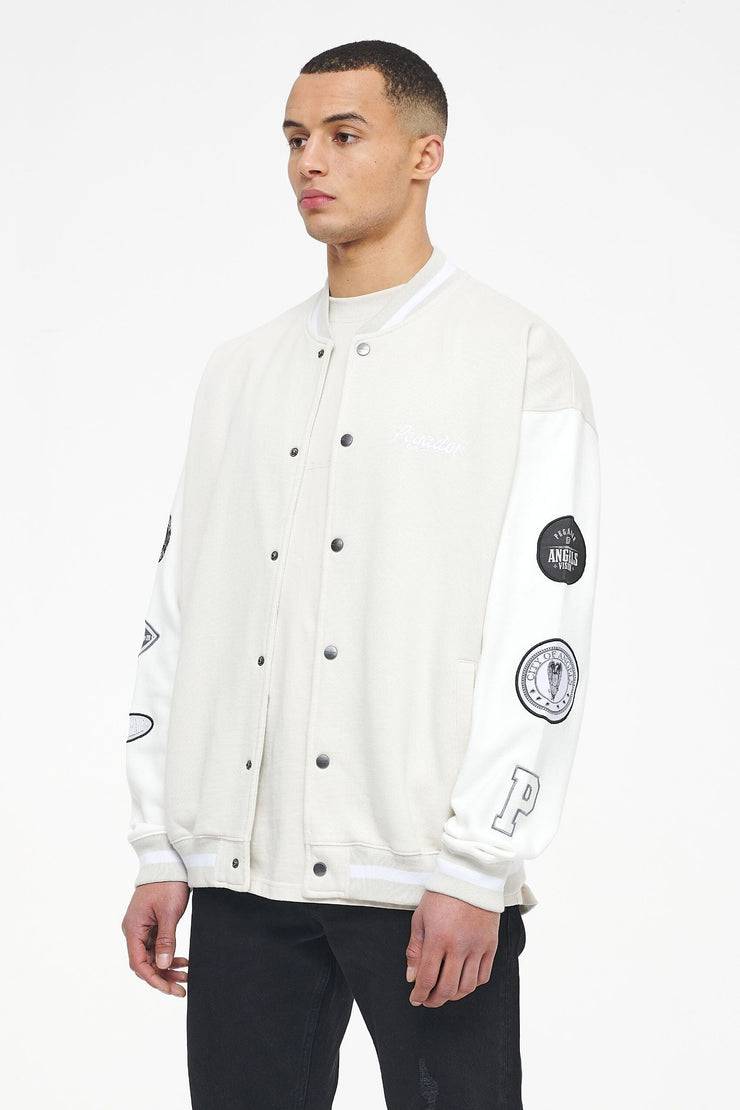 Pegador Yardley Varsity Jacket Washed Angels Cream Bright White Tiefpreis