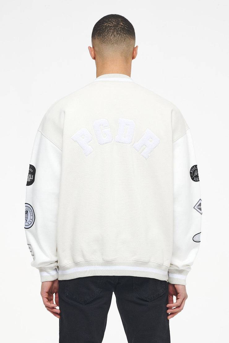 Pegador Yardley Varsity Jacket Washed Angels Cream Bright White Tiefpreis