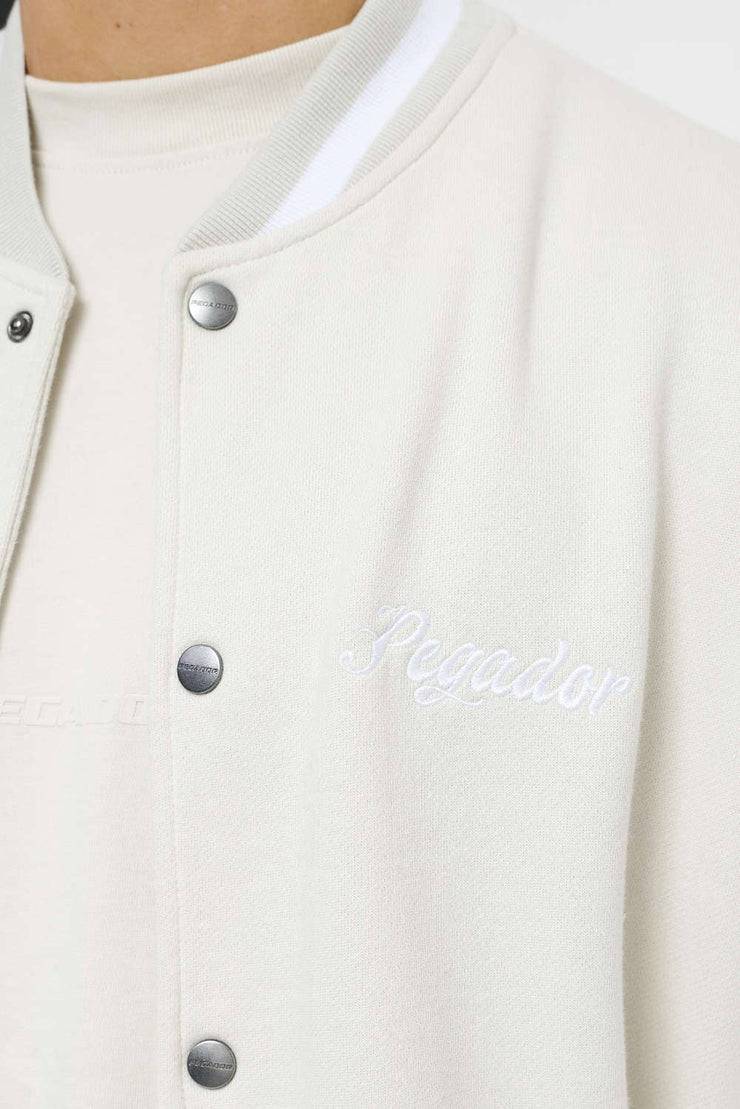 Pegador Yardley Varsity Jacket Washed Angels Cream Bright White Tiefpreis