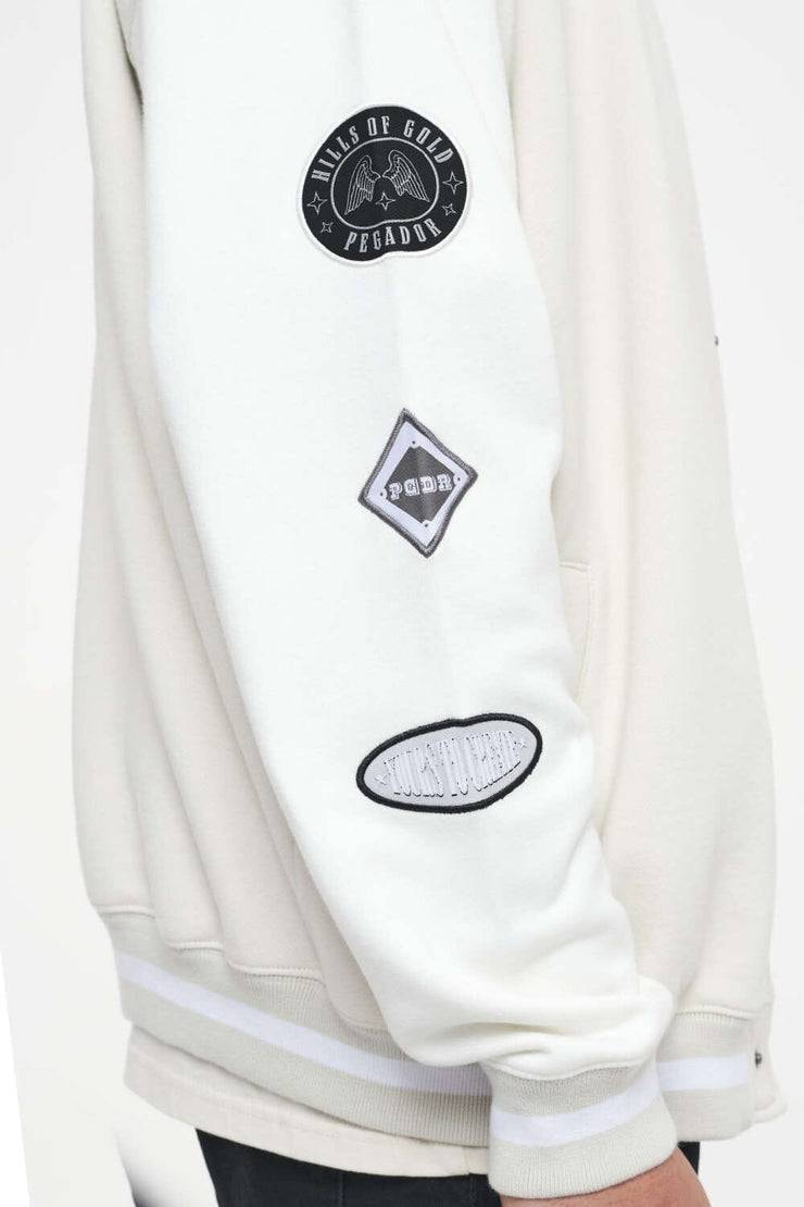 Pegador Yardley Varsity Jacket Washed Angels Cream Bright White Tiefpreis