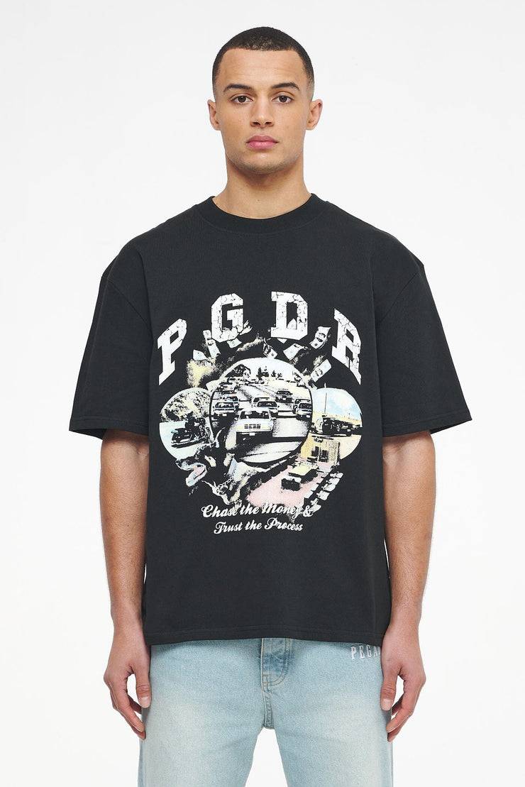 Pegador Reid Oversized Tee Vintage Washed Black Ink Wochenangebot