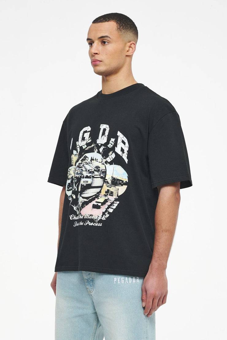 Pegador Reid Oversized Tee Vintage Washed Black Ink Wochenangebot