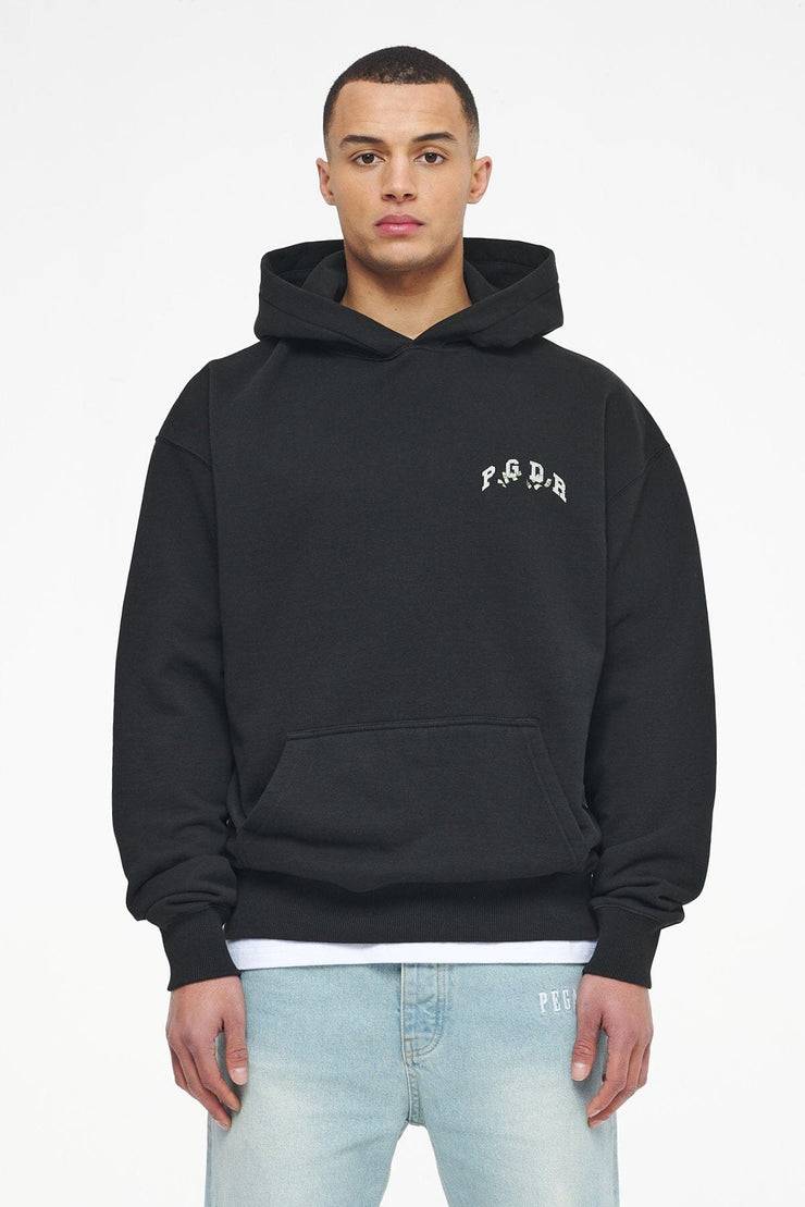 Pegador Reid Oversized Hoodie Vintage Washed Black Ink Kostenlose Rückgabe