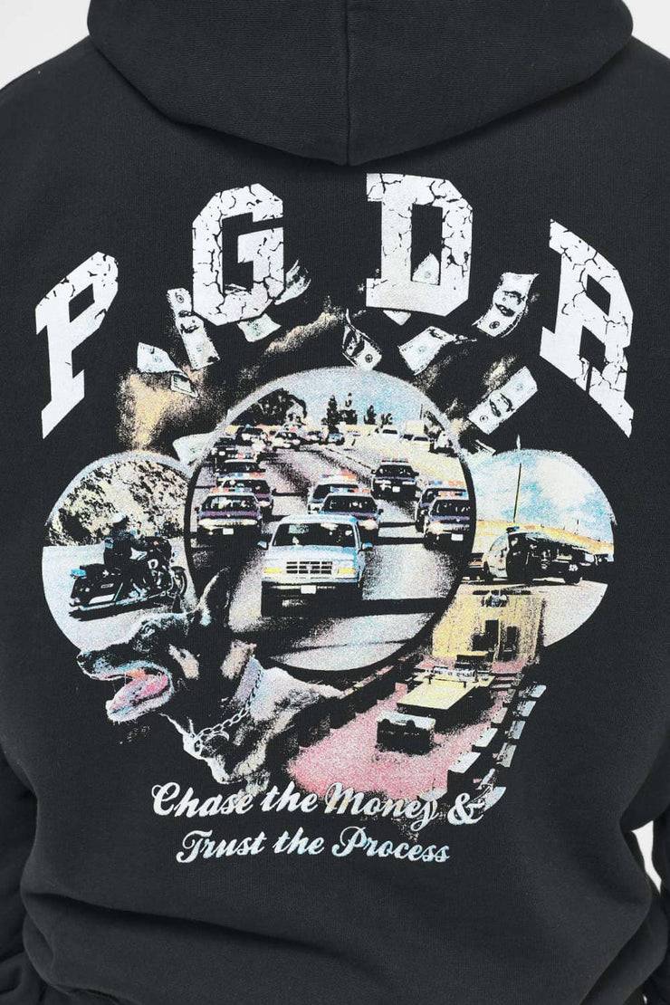 Pegador Reid Oversized Hoodie Vintage Washed Black Ink Kostenlose Rückgabe
