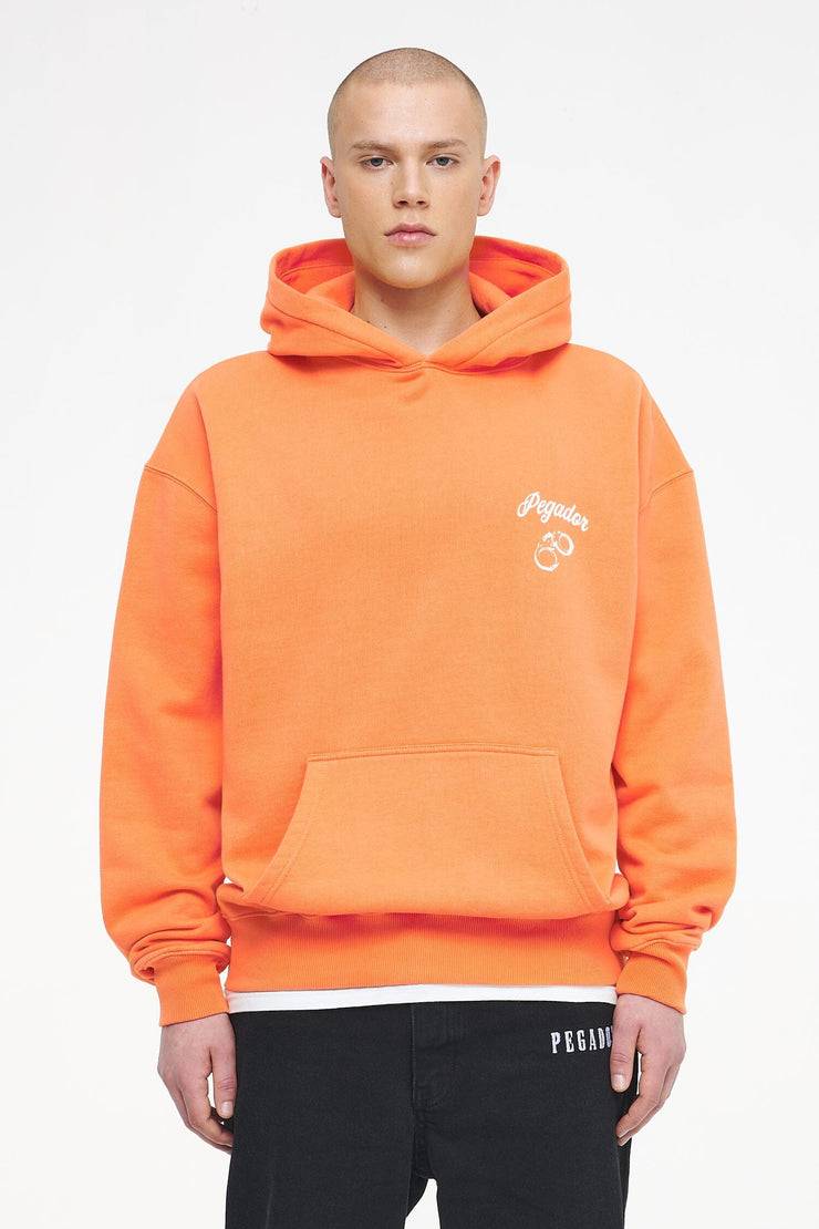 Pegador Skena Oversized Hoodie Vintage Washed Sunrise Orange Begrenzte Freigabe