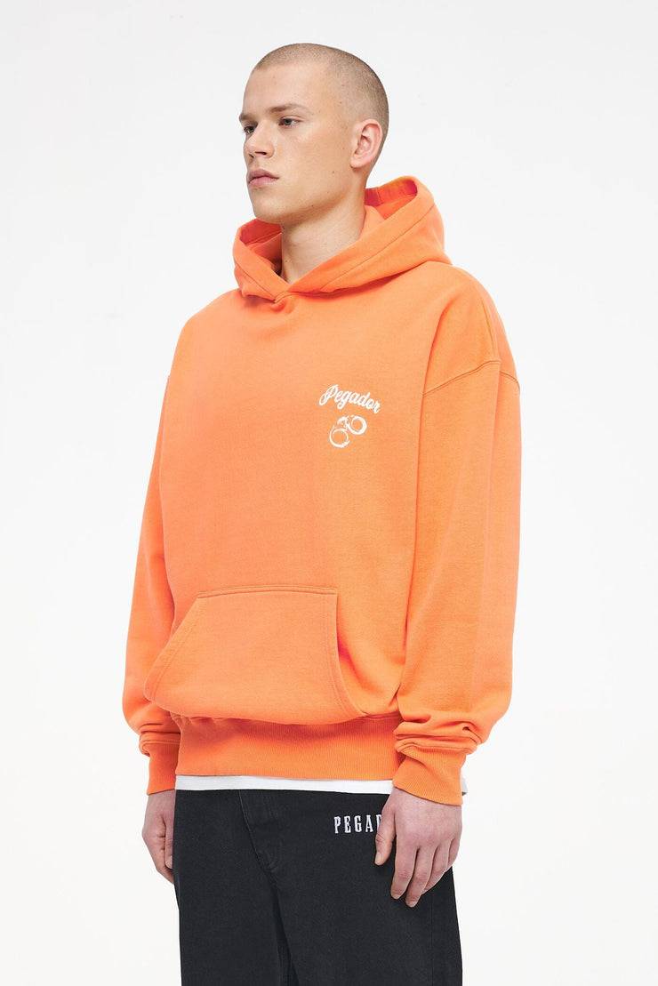 Pegador Skena Oversized Hoodie Vintage Washed Sunrise Orange Begrenzte Freigabe
