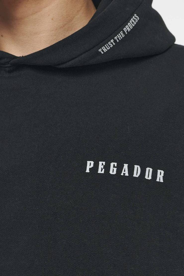 Pegador Dinmont Oversized Hoodie Vintage Washed Black Ink Neueste Stile